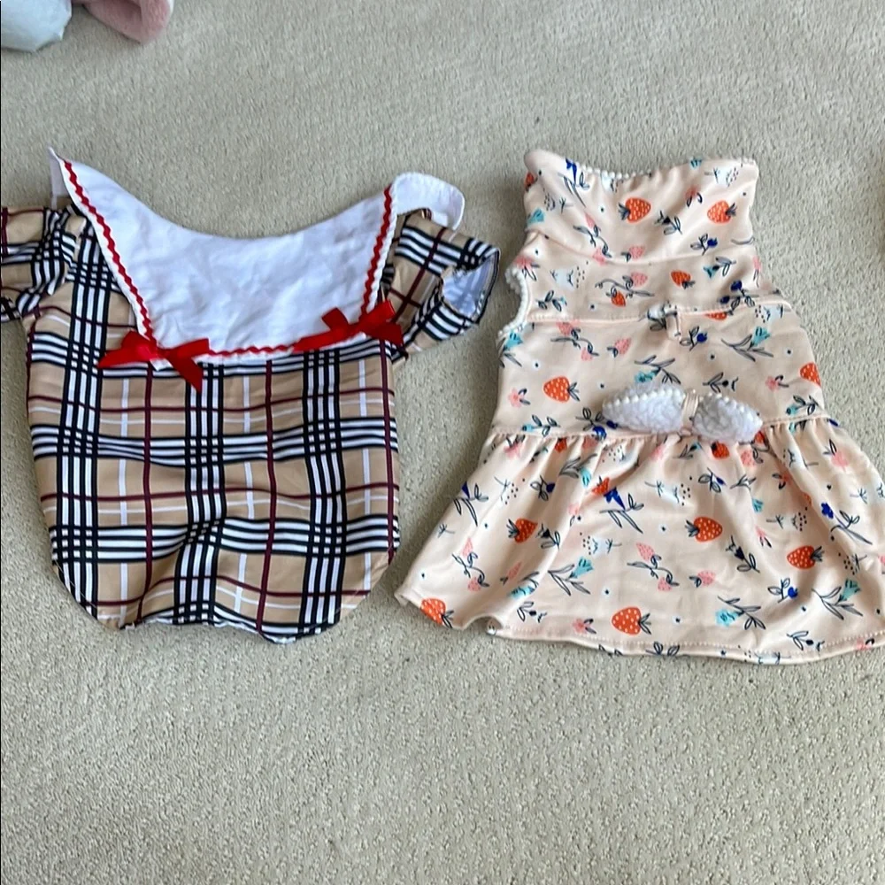 Plaid and Floral Dog  Dresses